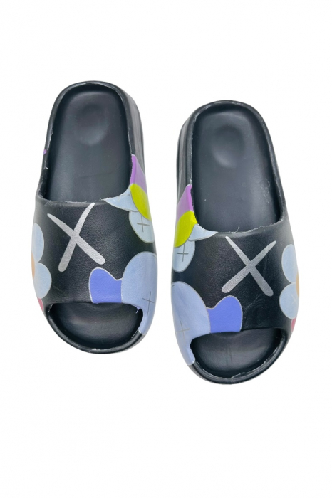 Papuci de plaja sau piscina pentru dama, Tecos®, marime 36-37, negri, 23.5 centimetri, foarte usori, design modern, confortabili [6]