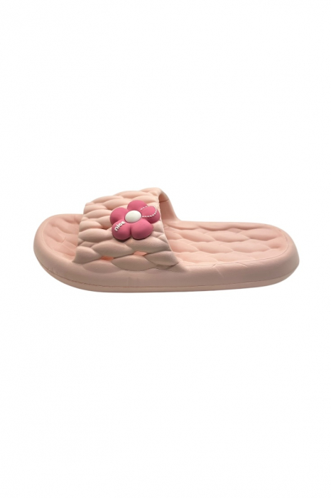 Papuci de plaja sau piscina pentru dama, Tecos®, marime 36-37, roz, 24 centimetri, ultra moi si usori, design modern, confortabili, aspect impletit [2]
