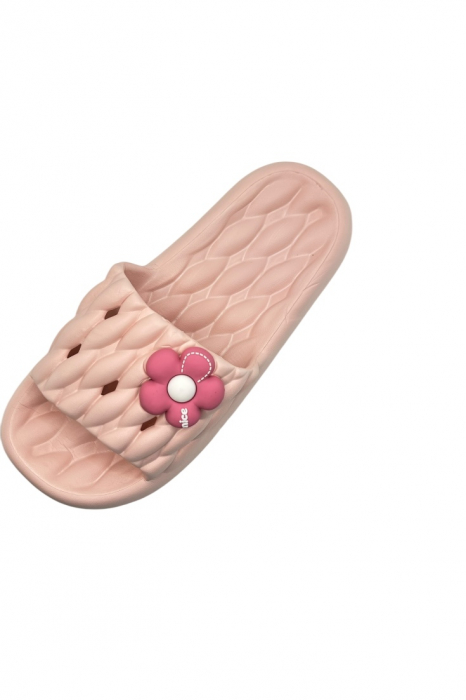 Papuci de plaja sau piscina pentru dama, Tecos®, marime 36-37, roz, 24 centimetri, ultra moi si usori, design modern, confortabili, aspect impletit [4]