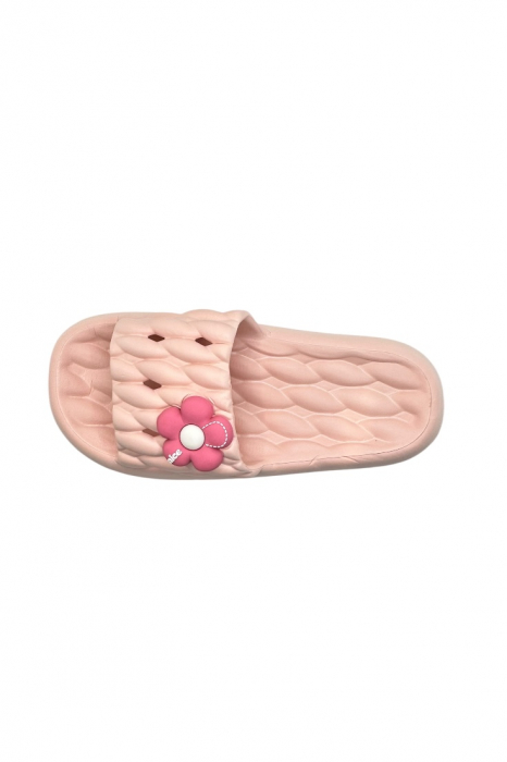 Papuci de plaja sau piscina pentru dama, Tecos®, marime 36-37, roz, 24 centimetri, ultra moi si usori, design modern, confortabili, aspect impletit [5]