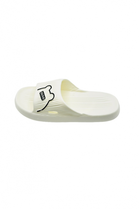 Papuci de plaja sau piscina pentru dama, Tecos, marime 36-37, ultra usori, imprimeu ursulet, alb, 23 centimetri [2]