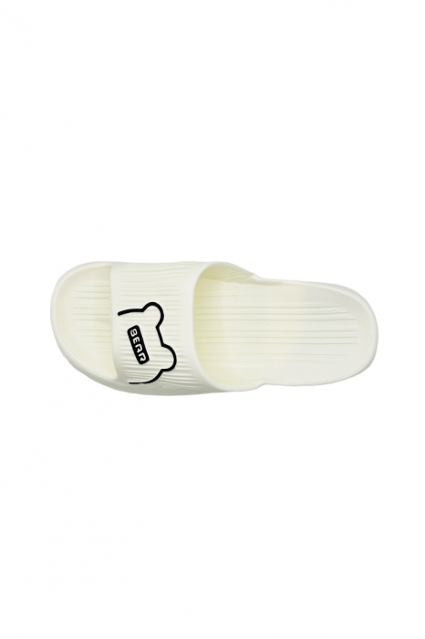 Papuci de plaja sau piscina pentru dama, Tecos, marime 36-37, ultra usori, imprimeu ursulet, alb, 23 centimetri [6]
