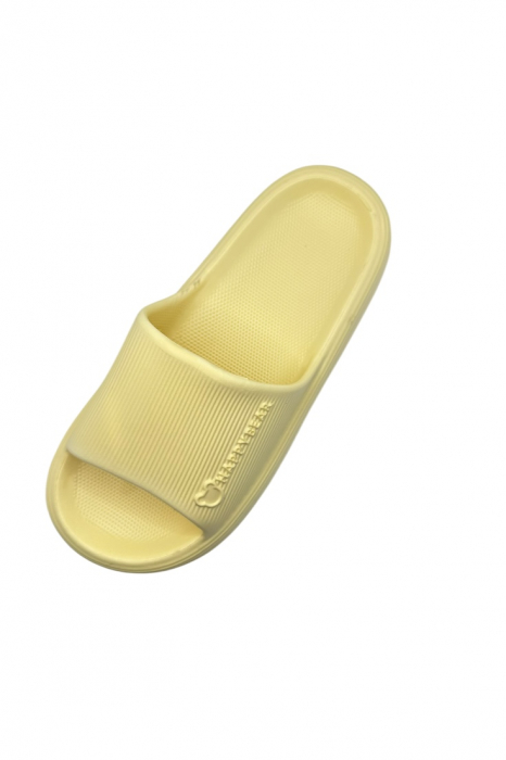 Papuci de plaja sau piscina pentru dama, Tecos, marime 36-37, ultra usori, imprimeu ursulet, galben, 23.5 centimetri [3]