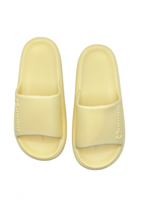 Papuci de plaja sau piscina pentru dama, Tecos, marime 36-37, ultra usori, imprimeu ursulet, galben, 23.5 centimetri [4]