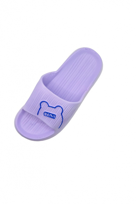 Papuci de plaja sau piscina pentru dama, Tecos, marime 36-37, ultra usori, imprimeu ursulet, mov, 23 centimetri [5]