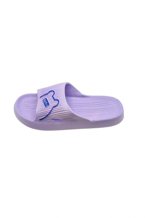 Papuci de plaja sau piscina pentru dama, Tecos, marime 36-37, ultra usori, imprimeu ursulet, mov, 23 centimetri [2]