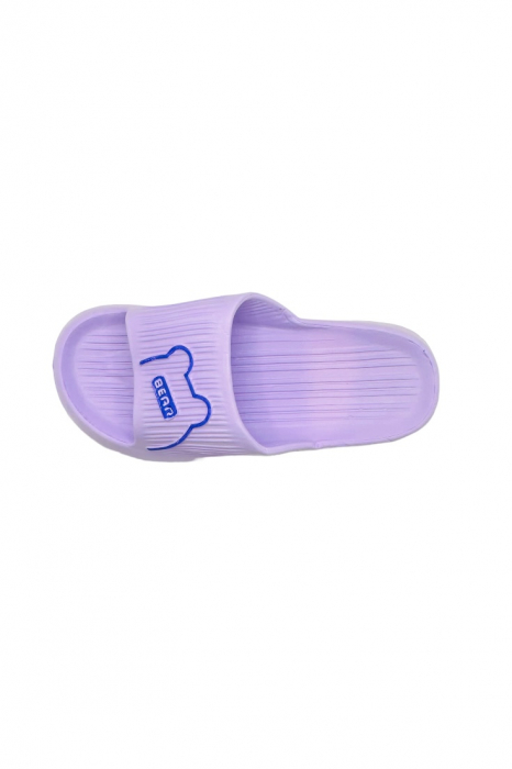 Papuci de plaja sau piscina pentru dama, Tecos, marime 36-37, ultra usori, imprimeu ursulet, mov, 23 centimetri [6]