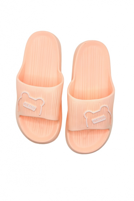 Papuci de plaja sau piscina pentru dama, Tecos, marime 36-37, ultra usori, imprimeu ursulet, roz, 23 centimetri [3]