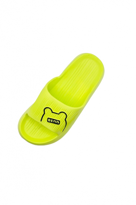 Papuci de plaja sau piscina pentru dama, Tecos, marime 36-37, ultra usori, imprimeu ursulet, verde, 23 centimetri [4]