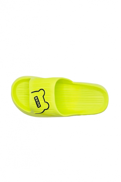 Papuci de plaja sau piscina pentru dama, Tecos, marime 36-37, ultra usori, imprimeu ursulet, verde, 23 centimetri [3]