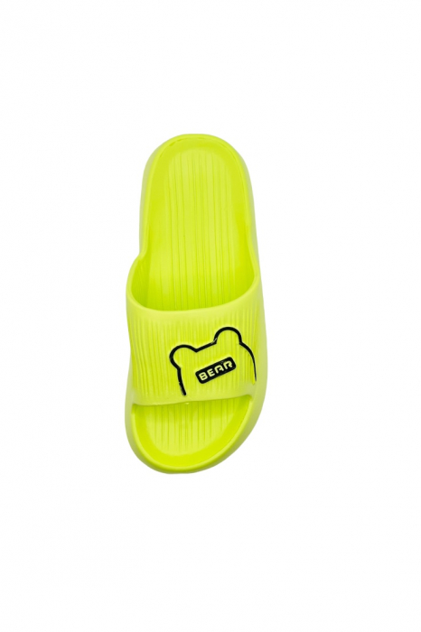 Papuci de plaja sau piscina pentru dama, Tecos, marime 36-37, ultra usori, imprimeu ursulet, verde, 23 centimetri [5]