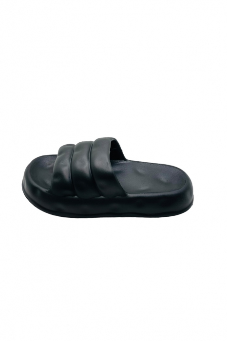 Papuci de plaja sau piscina pentru dama, Tecos, marime 40-41, negru, 25.5 centimetri, ultra moi, usori si confortabili, design modern [2]