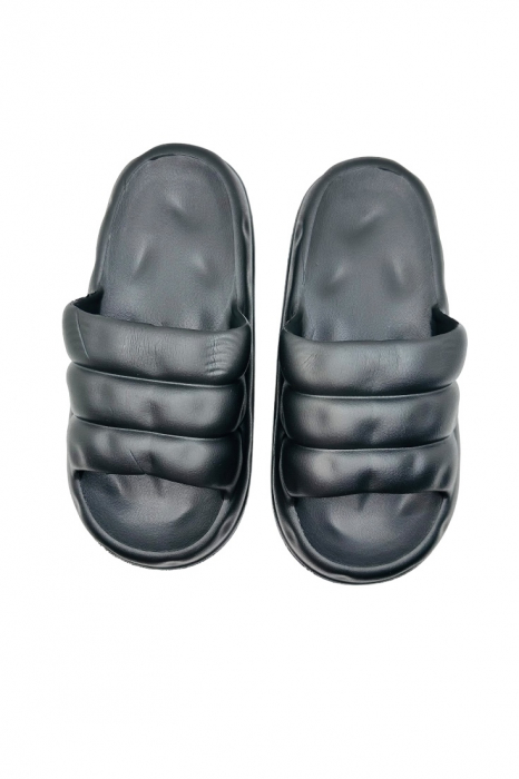Papuci de plaja sau piscina pentru dama, Tecos, marime 40-41, negru, 25.5 centimetri, ultra moi, usori si confortabili, design modern [5]