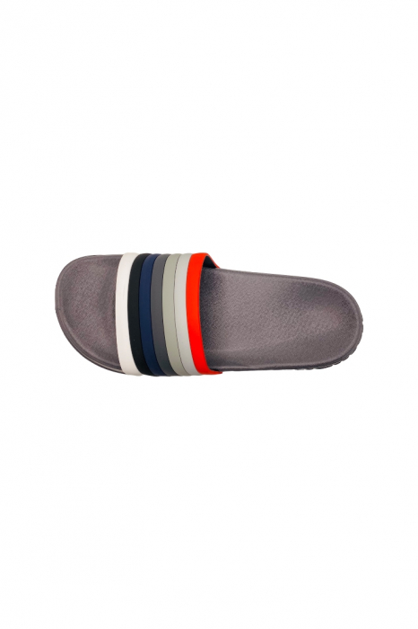 Papuci de plaja sau piscina pentru bărbați, gri, marimea 40, 25 centimetri, bareta multicoloră [3]
