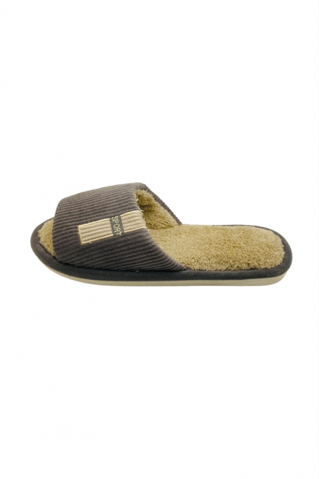 Papuci decupati pentru barbati, TECOS, marime 42-43, gri, caldurosi, 28 centimetri [2]