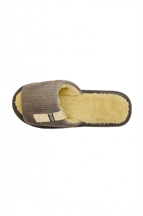 Papuci decupati pentru barbati, TECOS, marime 42-43, gri, caldurosi, 28 centimetri [3]