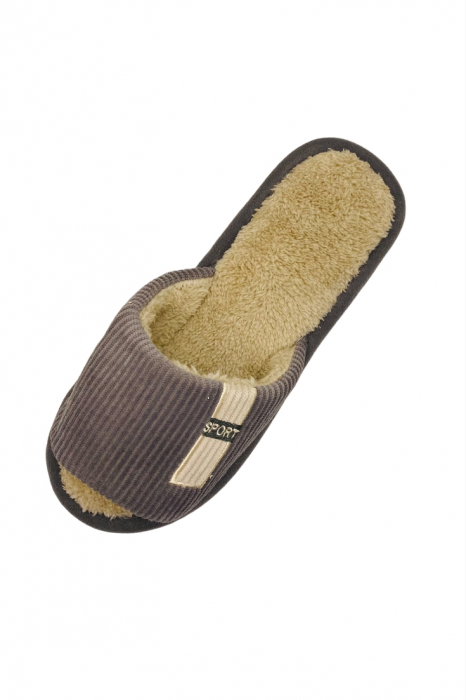 Papuci decupati pentru barbati, TECOS, marime 42-43, gri, caldurosi, 28 centimetri [4]