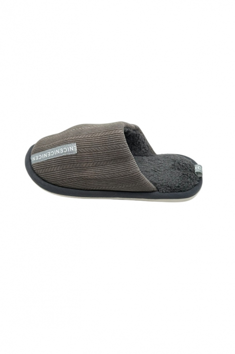 Papuci imblaniti de casa pentru barbati, Tecos®, marime 40-41, gri, talpa foarte comoda, caldurosi, 27 centimetri [2]