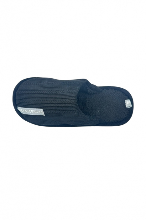 Papuci imblaniti de casa pentru barbati, Tecos®, marime 40-41, negru, talpa foarte comoda, caldurosi, 27 centimetri [4]