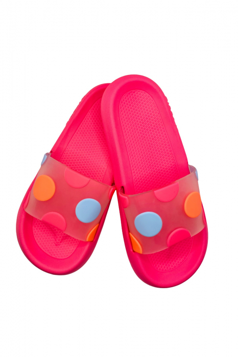 Papuci pentru activitati in aer liber, rosu cu imprimeu buline, marime 40-41, 25.5 centimetri [1]
