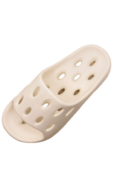 Papuci pentru adulti, Tecos, marime 36-37, alb, foarte usori, talpa anti-alunecare si cu gauri, 24 centimetri [4]
