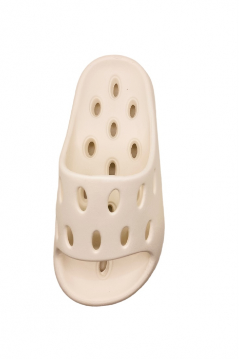 Papuci pentru adulti, Tecos, marime 36-37, alb, foarte usori, talpa anti-alunecare si cu gauri, 24 centimetri [3]