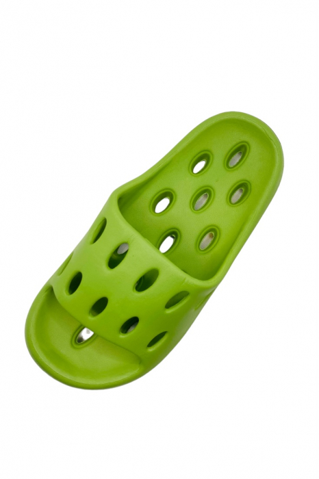 Papuci pentru adulti, Tecos, marime 36-37, verde, foarte usori, talpa anti-alunecare si cu gauri, 24 centimetri [2]