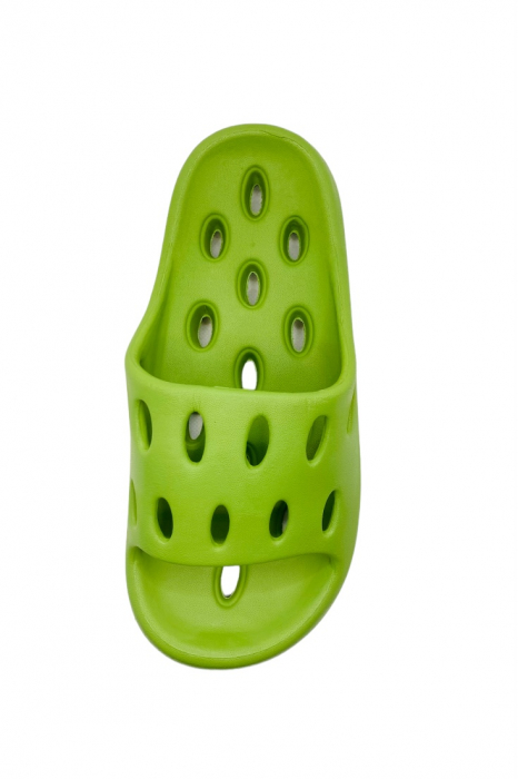 Papuci pentru adulti, Tecos, marime 36-37, verde, foarte usori, talpa anti-alunecare si cu gauri, 24 centimetri [5]