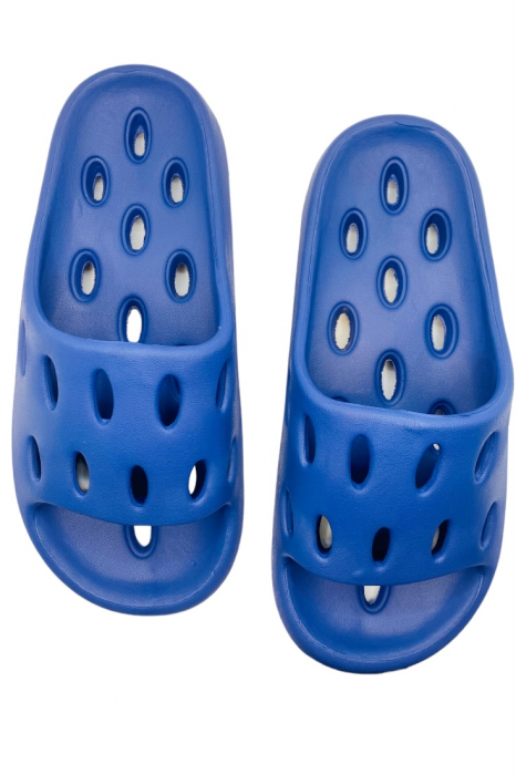 Papuci pentru adulti, Tecos, marime 44-45, albastru, foarte usori, talpa anti-alunecare si cu gauri, 27 centimetri [4]