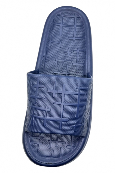 Papuci pentru barbati, Tecos®, albastru, marime 40-41, 25.5 centimetri, ultra confortabili, antiderapanti, ideali pentru interior si exterior, model LINE [3]