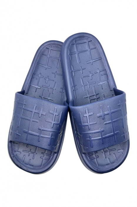 Papuci pentru barbati, Tecos®, albastru, marime 40-41, 25.5 centimetri, ultra confortabili, antiderapanti, ideali pentru interior si exterior, model LINE [1]