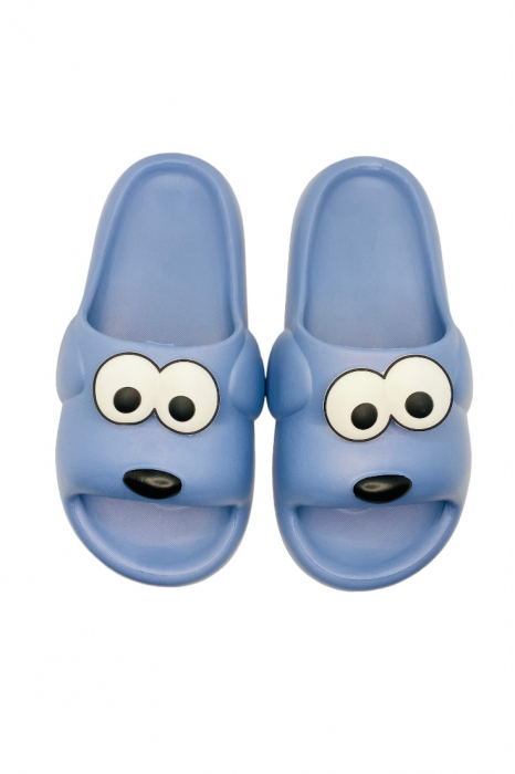 Papuci pentru barbati, Tecos, marime 40-41, albastru, foarte usori, talpa anti-alunecare, imprimeu amuzant 3D, 25.5 centimetri [4]