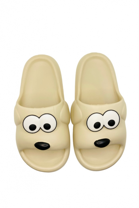 Papuci pentru barbati, Tecos, marime 40-41, crem, foarte usori, talpa anti-alunecare, imprimeu amuzant 3D, 25.5 centimetri [2]