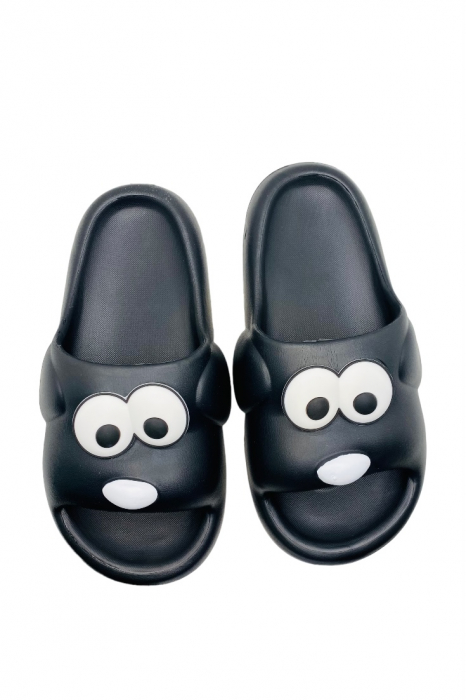 Papuci pentru barbati, Tecos, marime 40-41, negru, foarte usori, talpa anti-alunecare, imprimeu amuzant 3D, 25.5 centimetri [3]