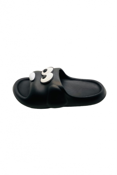 Papuci pentru barbati, Tecos, marime 40-41, negru, foarte usori, talpa anti-alunecare, imprimeu amuzant 3D, 25.5 centimetri [2]