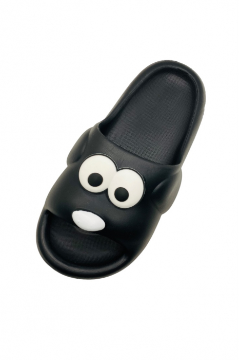 Papuci pentru barbati, Tecos, marime 40-41, negru, foarte usori, talpa anti-alunecare, imprimeu amuzant 3D, 25.5 centimetri [4]