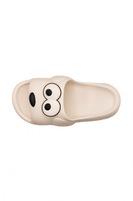 Papuci pentru dama, Tecos, marime 35-36, alb, foarte usori, talpa anti-alunecare, imprimeu amuzant 3D, 23 centimetri [4]