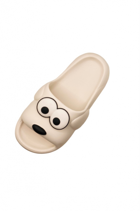 Papuci pentru dama, Tecos, marime 35-36, alb, foarte usori, talpa anti-alunecare, imprimeu amuzant 3D, 23 centimetri [6]
