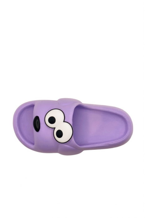Papuci pentru dama, Tecos, marime 35-36, mov, foarte usori, talpa anti-alunecare, imprimeu amuzant 3D, 23 centimetri [3]