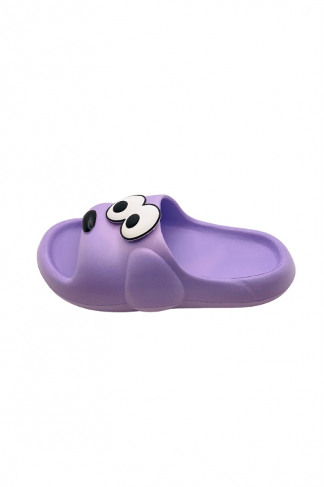 Papuci pentru dama, Tecos, marime 35-36, mov, foarte usori, talpa anti-alunecare, imprimeu amuzant 3D, 23 centimetri [2]