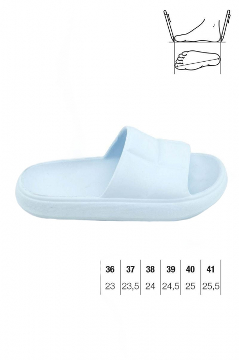Papuci tip cloud pentru femei, Tecos®, marime 36, albastru, 23 centimetri, realizati din material EVA moale și durabil, ideali pentru casă, duș, plajă sau grădină [5]