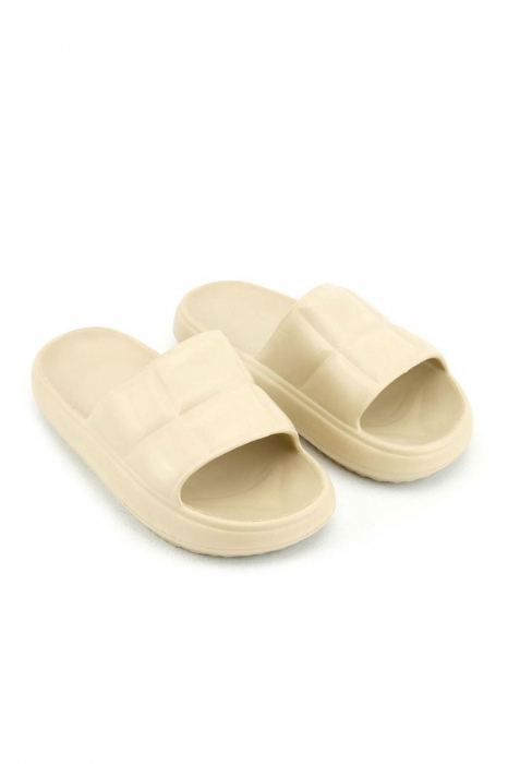 Papuci tip cloud pentru femei, Tecos®, marime 36, bej, 23 centimetri, realizati din material EVA moale și durabil, ideali pentru casă, duș, plajă sau grădină [3]