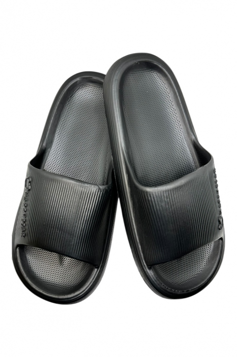 Papuci tip Cloud Slides pentru barbati, Tecos®, negru, marime 40-41, 26 centimetri, ultra confortabili, antiderapanti, ideali pentru interior si exterior [1]