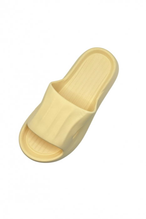 Papuci tip Cloud Slides pentru femei și bărbați, Tecos®, galben, marime 36-37, 24 centimetri, ultra confortabili, antiderapanți, ideali pentru interior și exterior [4]