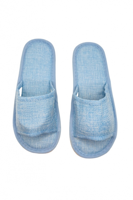 Papuci usori de casa pentru dama, Tecos®, albastru deschis, marime 36-37, greutate redusa, talpa joasa, 23 centimetri [4]