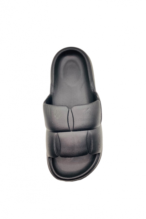 Papuci usori pentru plaja sau piscina, model pufos, negru, mărime 36-37, 24 centimetri [4]