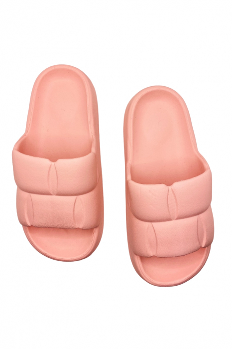 Papuci usori pentru plaja sau piscina, model pufos, roz, mărime 40-41, 26 centimetri [4]