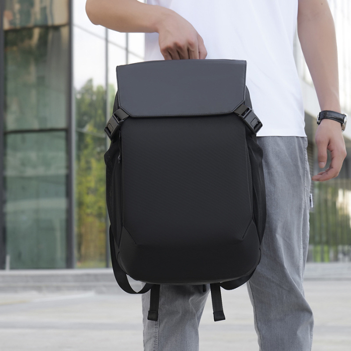 Rucsac unisex business pentru laptop, Cracos® 15.6”, port USB, 45x16x32 cm, negru [6]