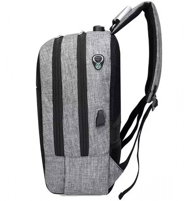 Rucsac de Călătorie Cracos, Gri – Antifurt, Port USB, Compartiment Laptop [6]