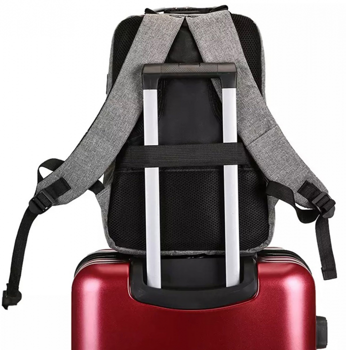 Rucsac de Călătorie Cracos, Negru – Antifurt, Port USB, Compartiment Laptop [5]